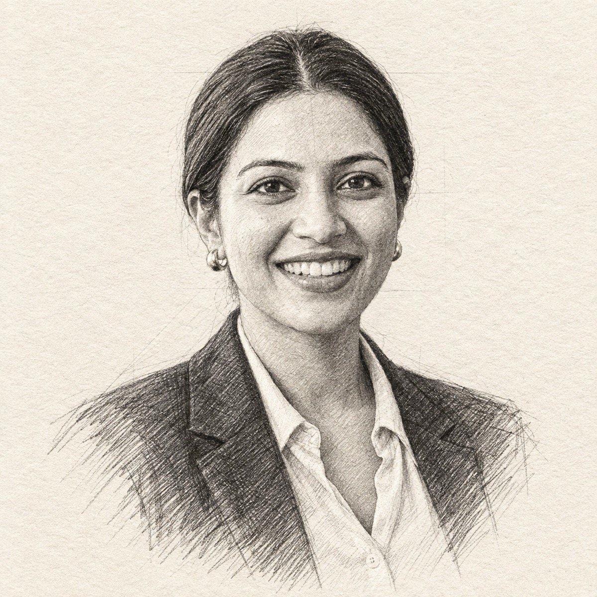 ChatGPT result for prompt 14: a graphite pencil sketch portrait of a woman on textured off-white paper
